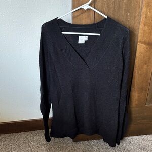 Cozy Black V-Neck Sweater